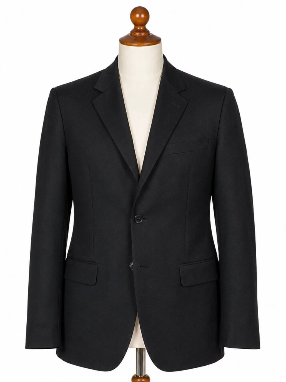 Haggar City Casuals Blazer Men 40L Black 100% Wool Jacket Coat 3 Button Suit